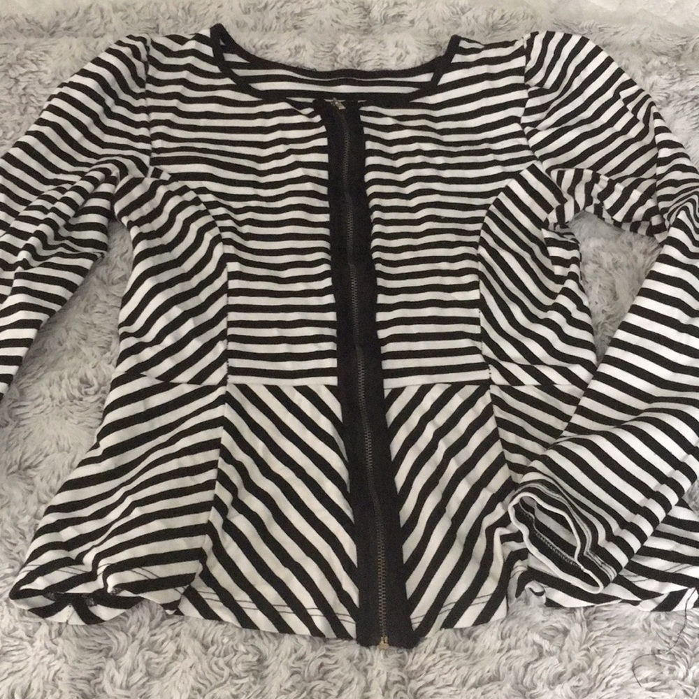 Striped Black & White Top